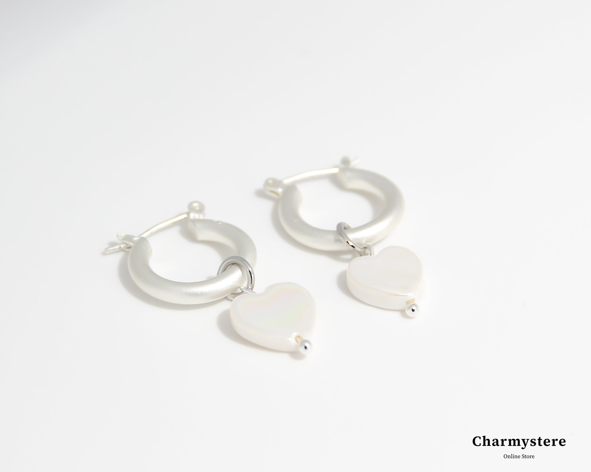 ハートシェルリングピアス