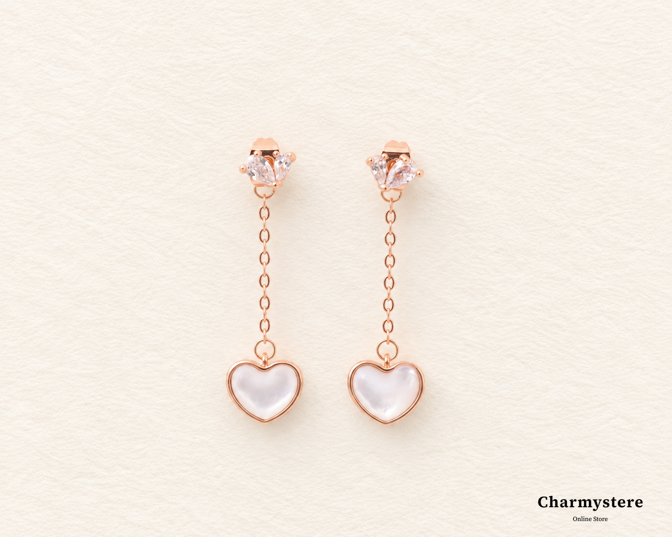 ハートチャームバックキャッチ3wayピアス｜Charmystere｜シャルム