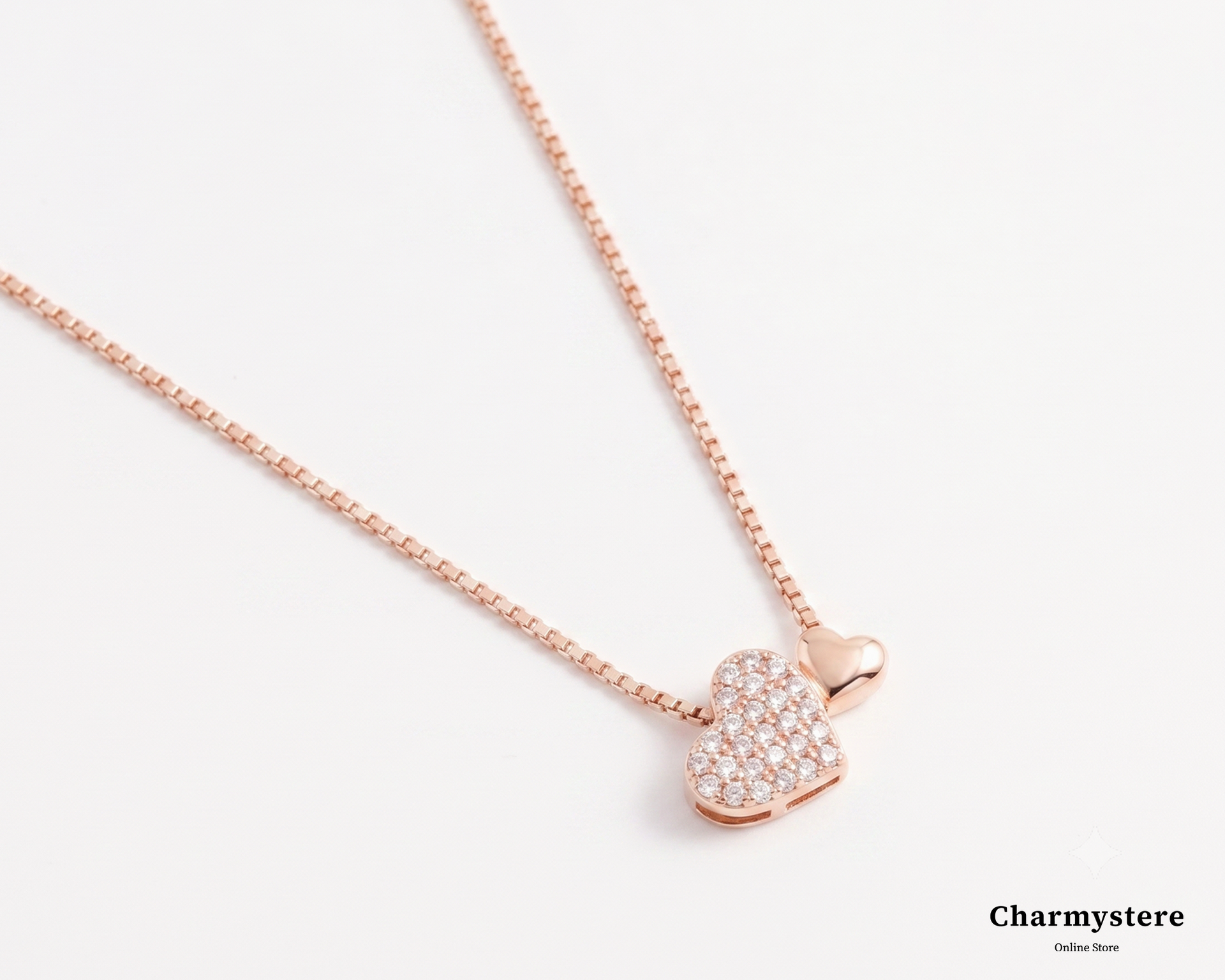 グリッターダブルハートネックレス｜Charmystere｜シャルムステリア