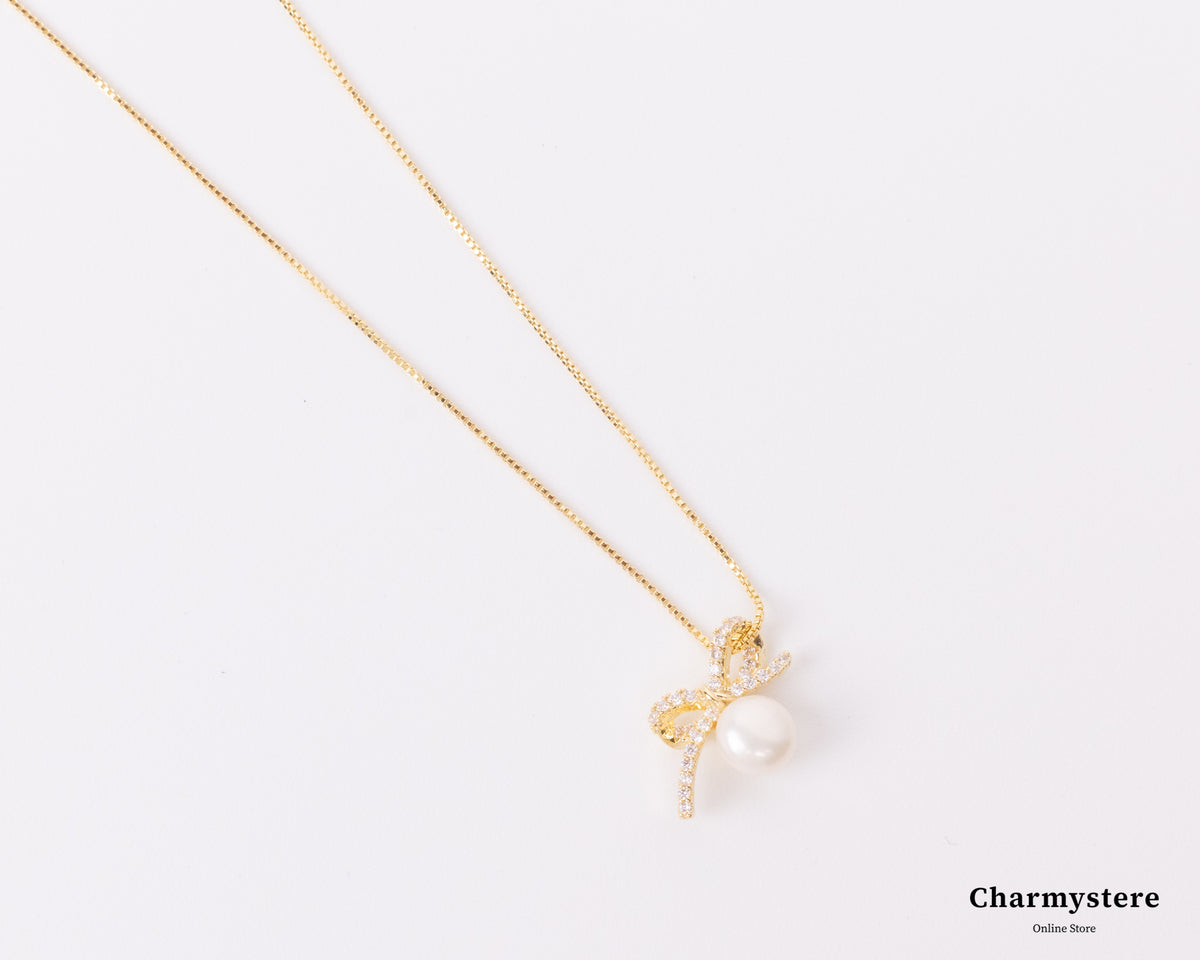 リボンパールシンネックレス｜Charmystere｜シャルムステリア｜人気 