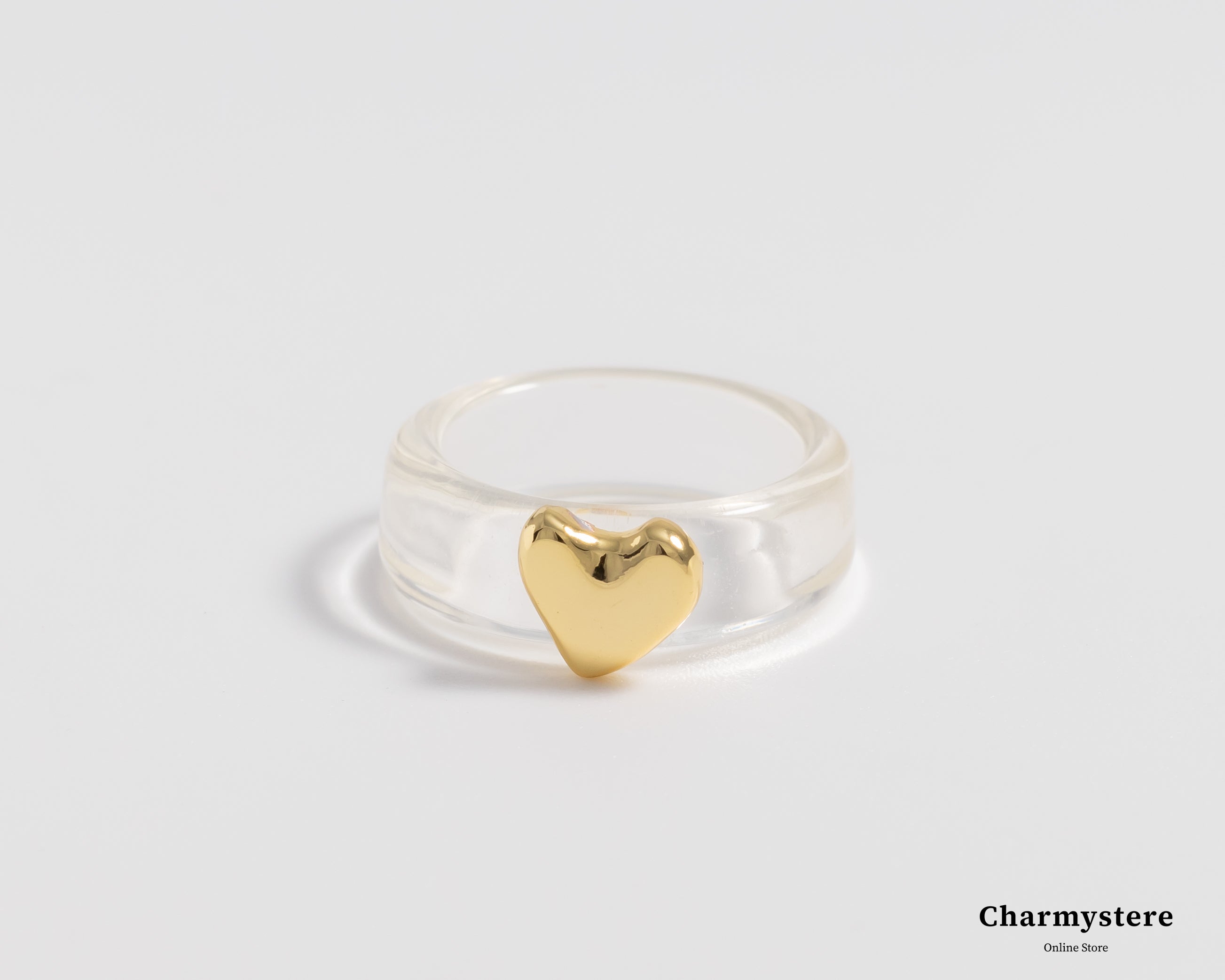 clear puffy heart ring