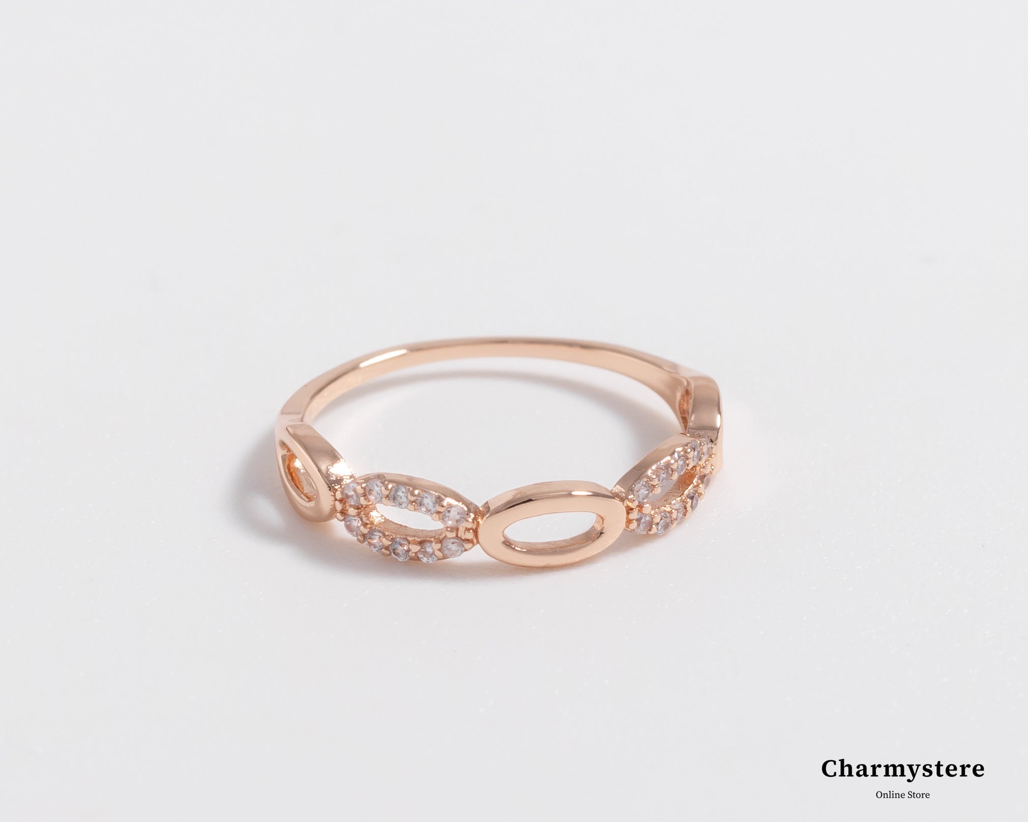 circle pink gold ring