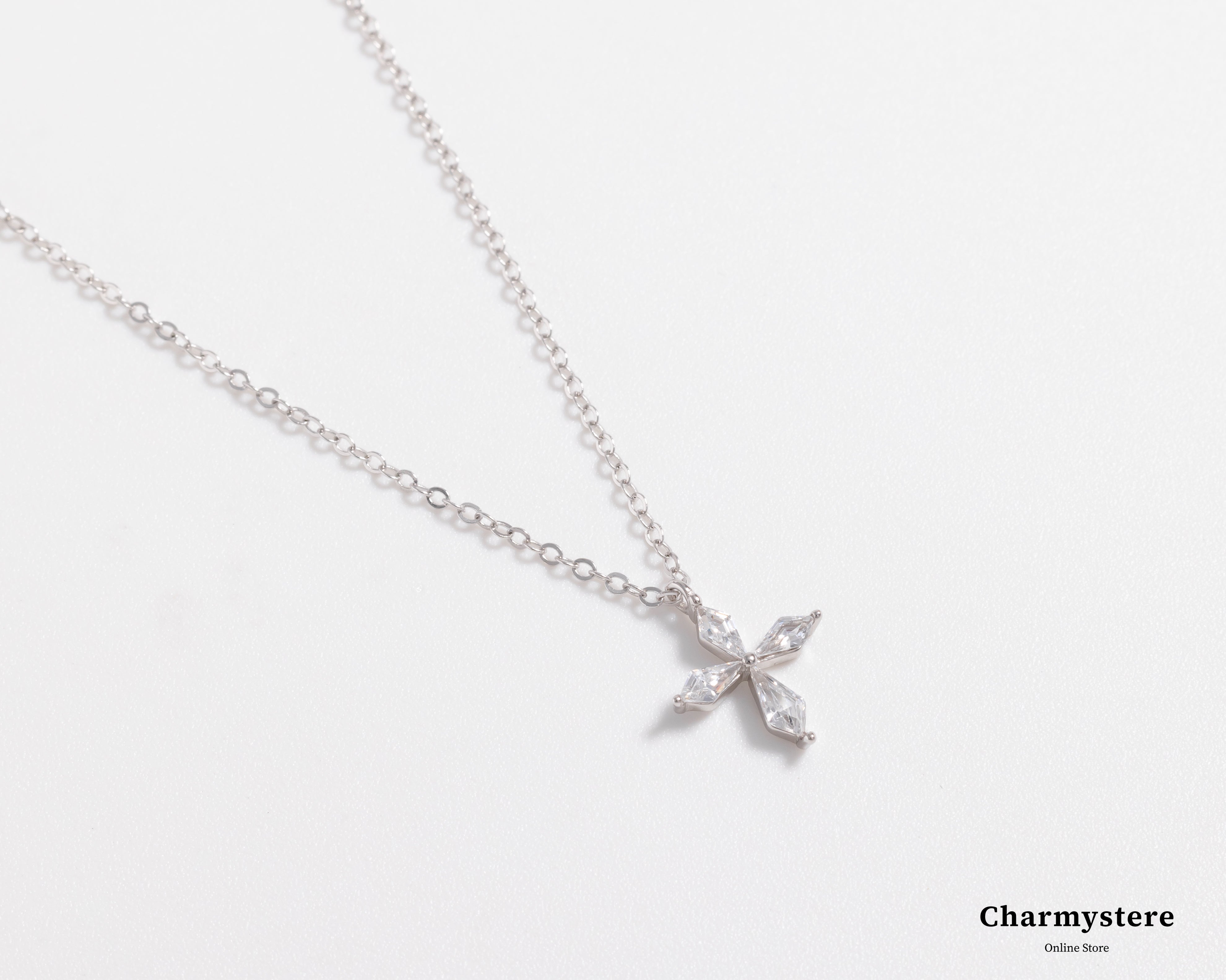 flower cross necklace