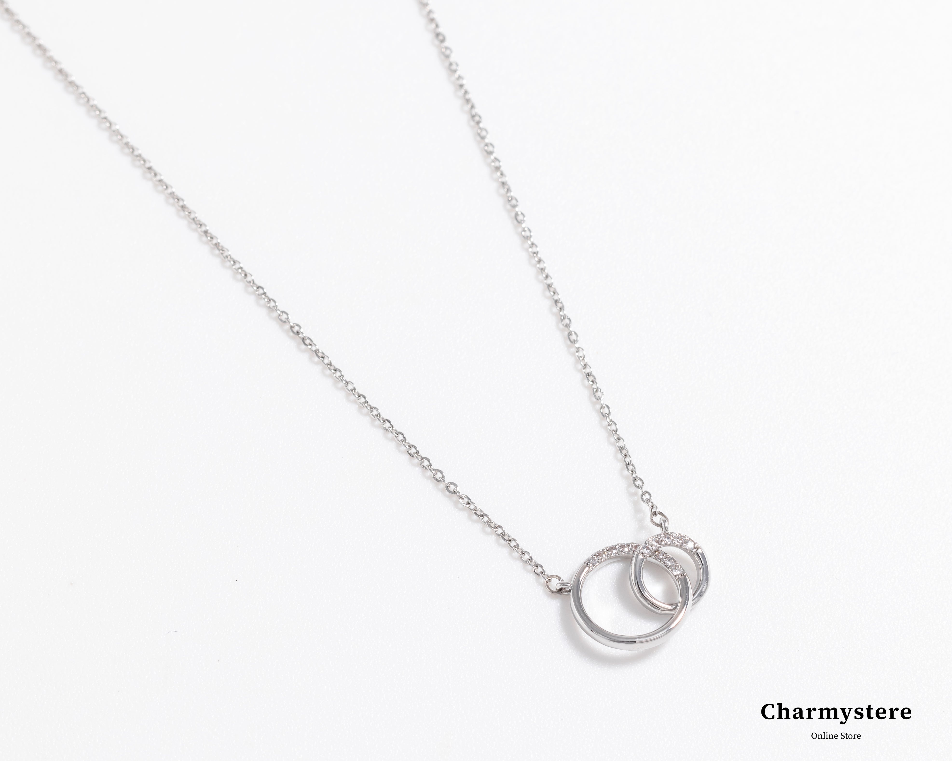 double ring line thin necklace