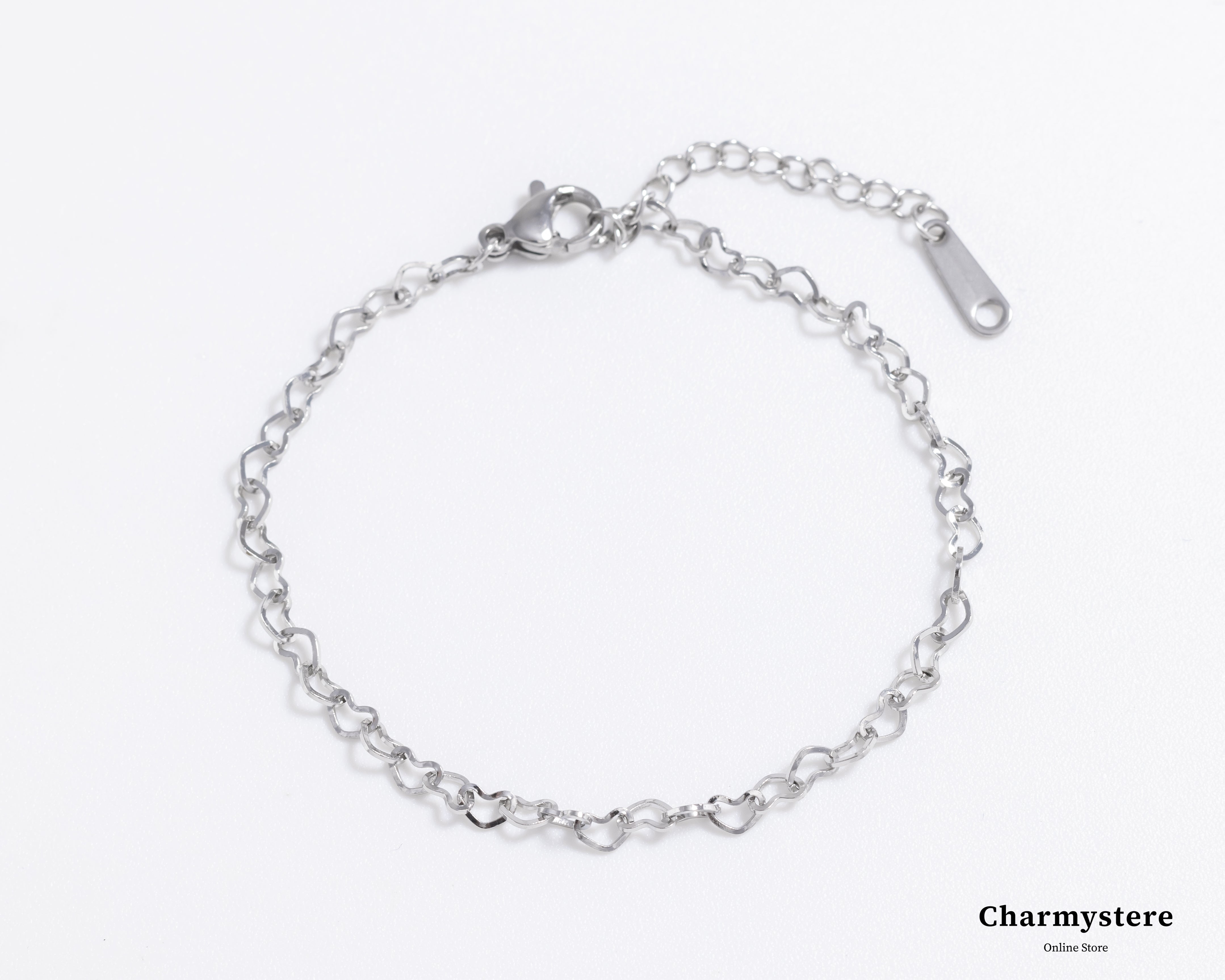 heart motif chain bracelet