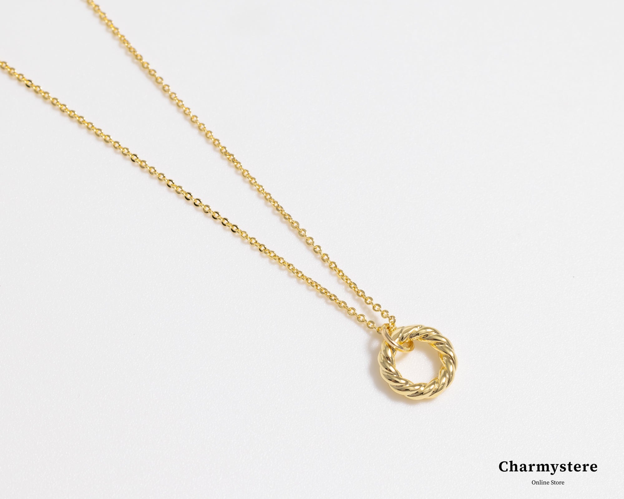 twisted circle necklace