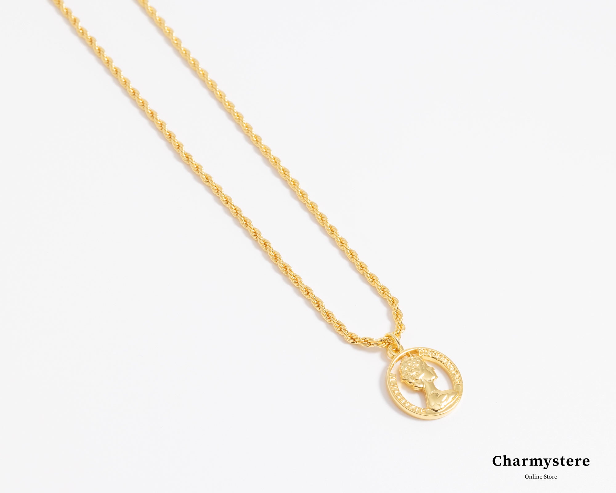 coin motif rope necklace