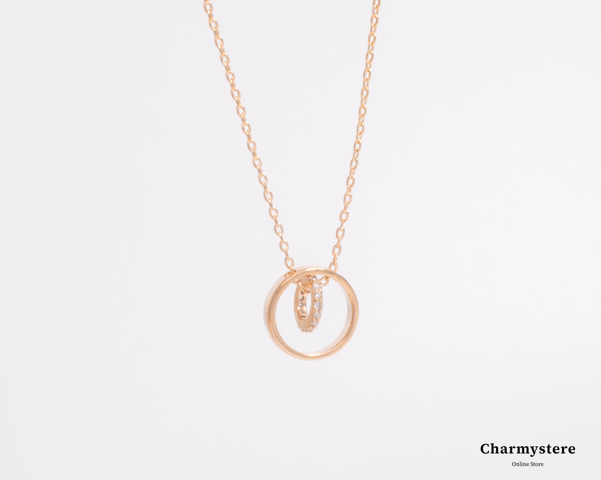 double circle ring necklace