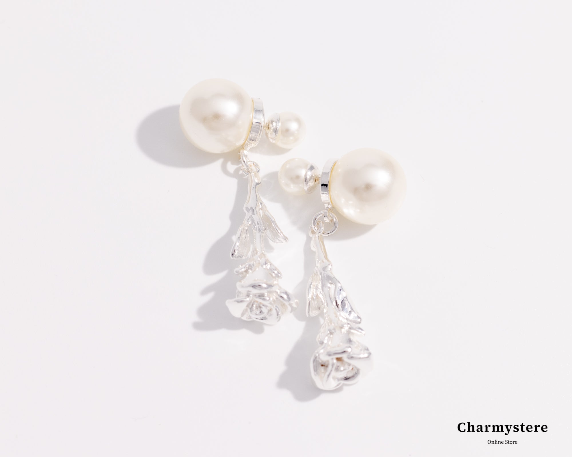 rose pearl sand earrings