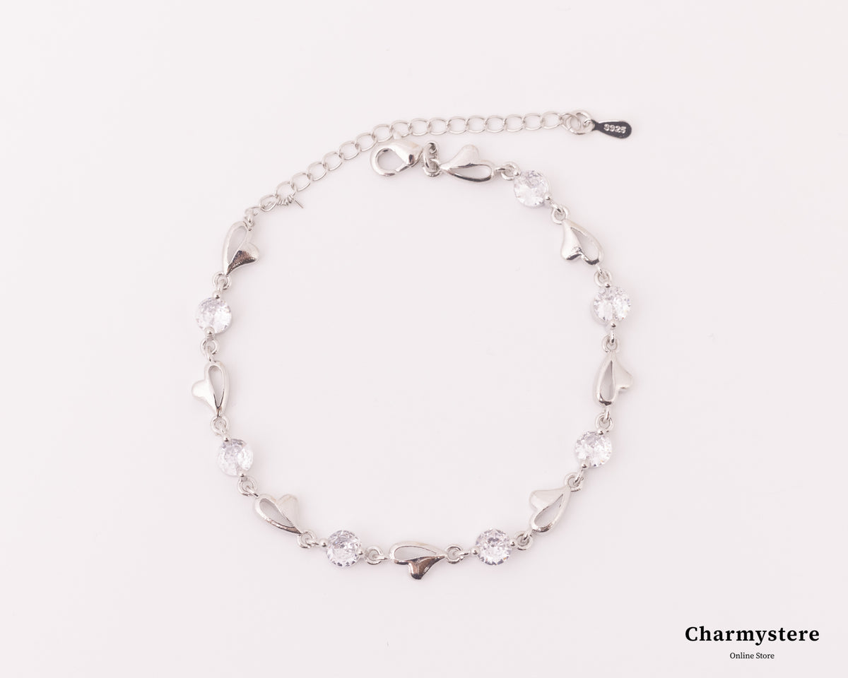 クリアストーンハートラインブレスレット｜Charmystere｜シャルム 