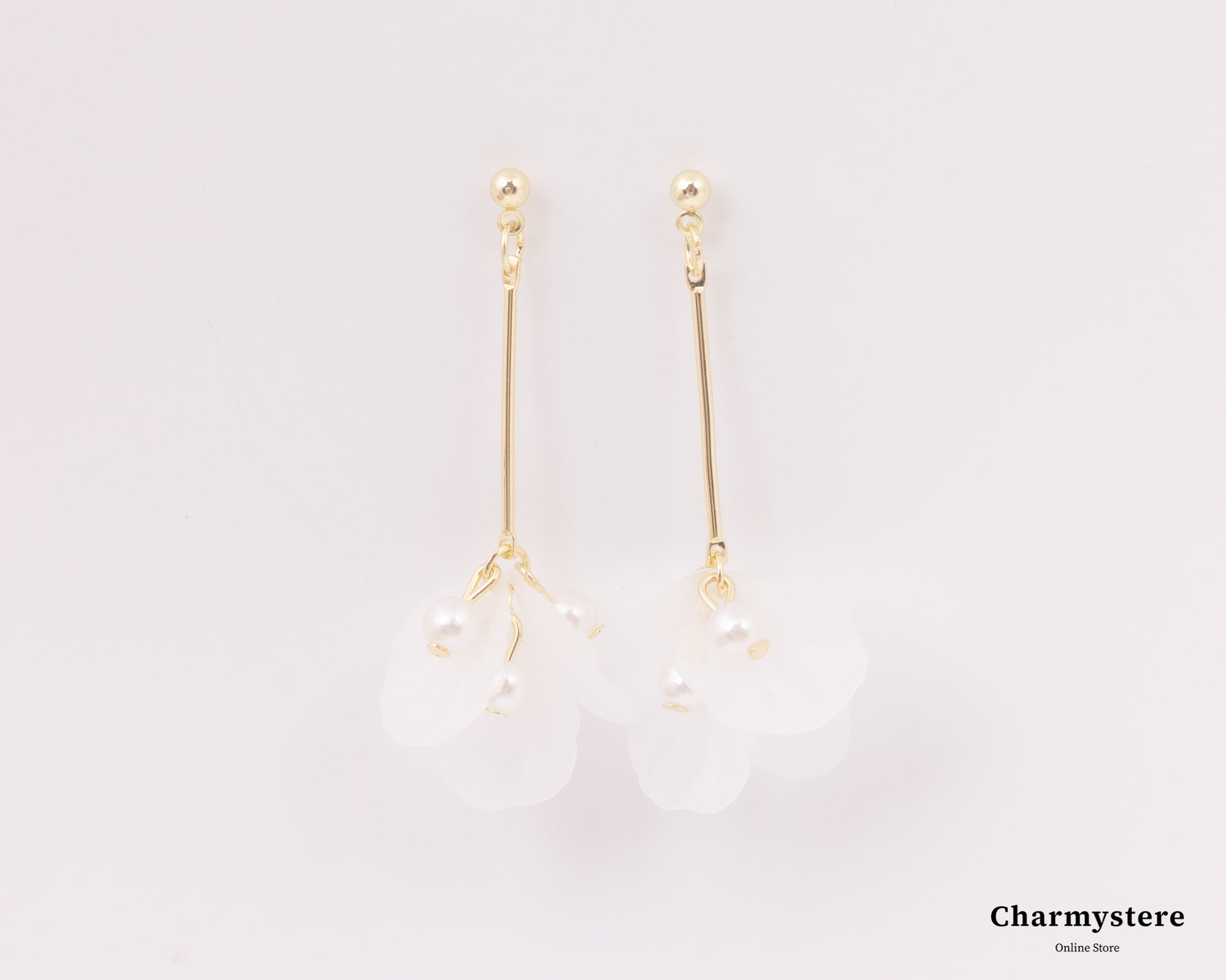 フローラルルフレロングピアス