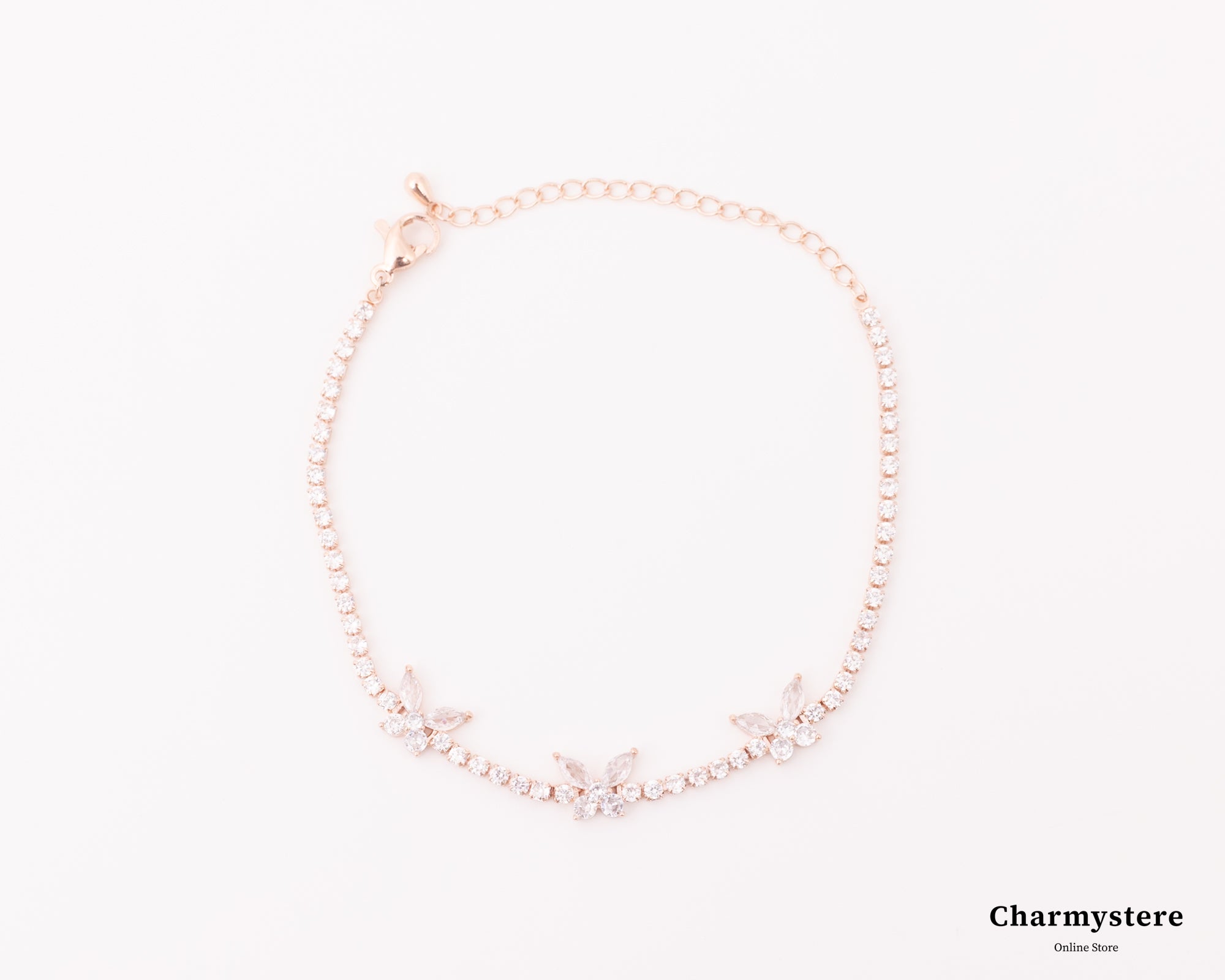 スリーバタフライテニスブレスレット