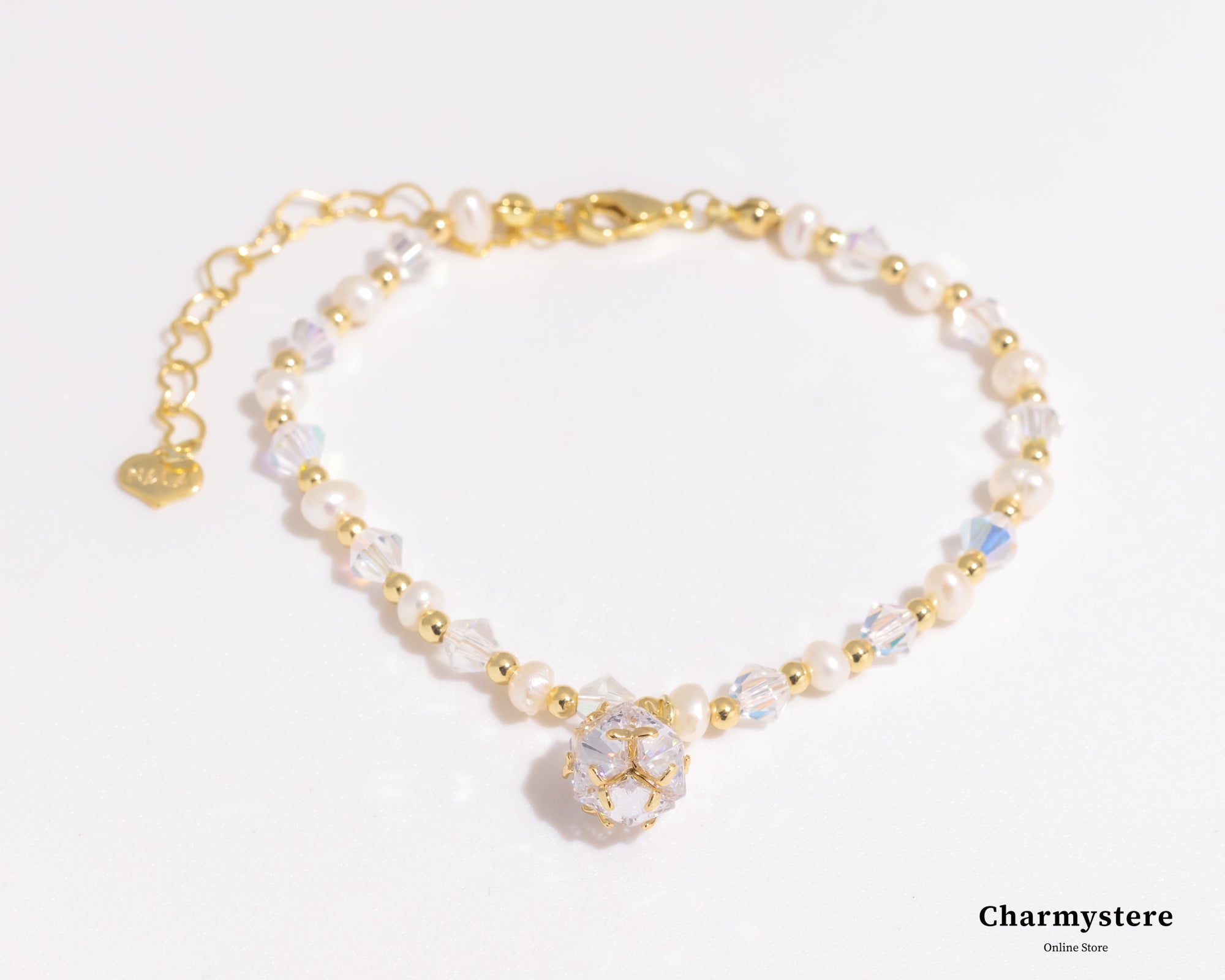 clear pearl point bracelet