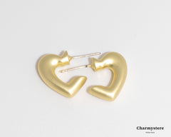 heart matte earrings