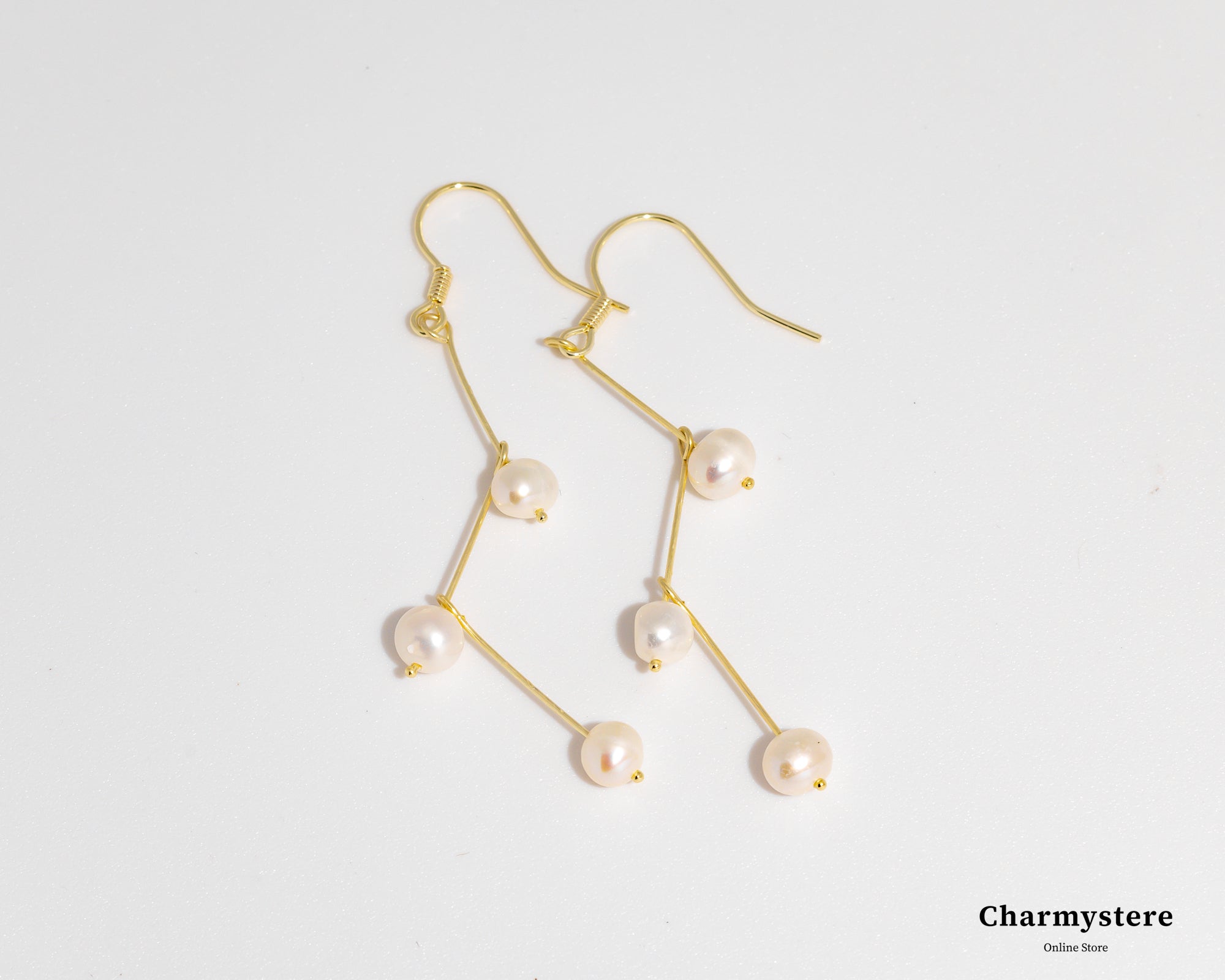 pearl long earrings