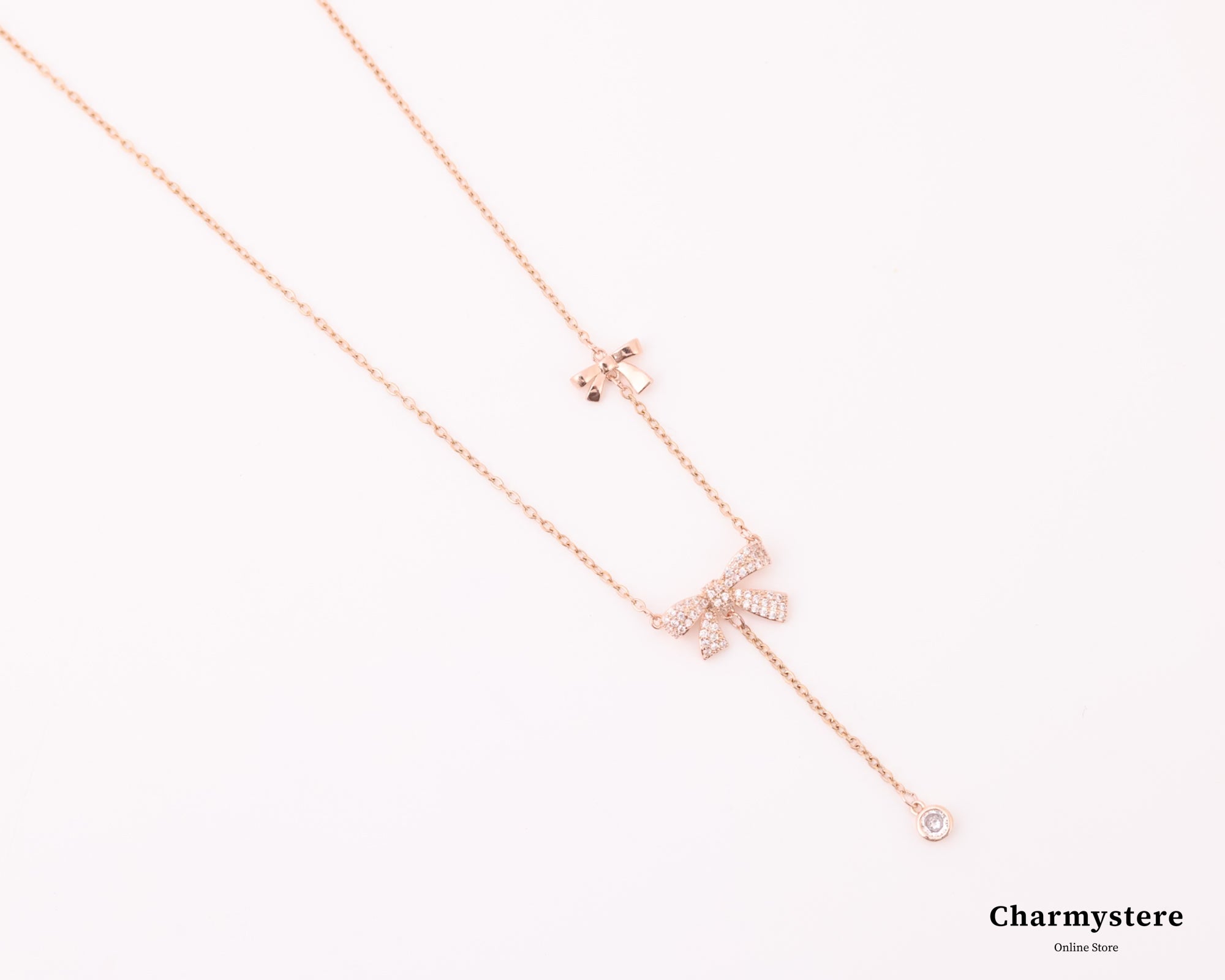 フェミニンリボンラインネックレス