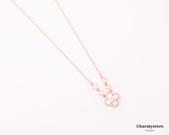 ピンクシェルフラワーネックレス