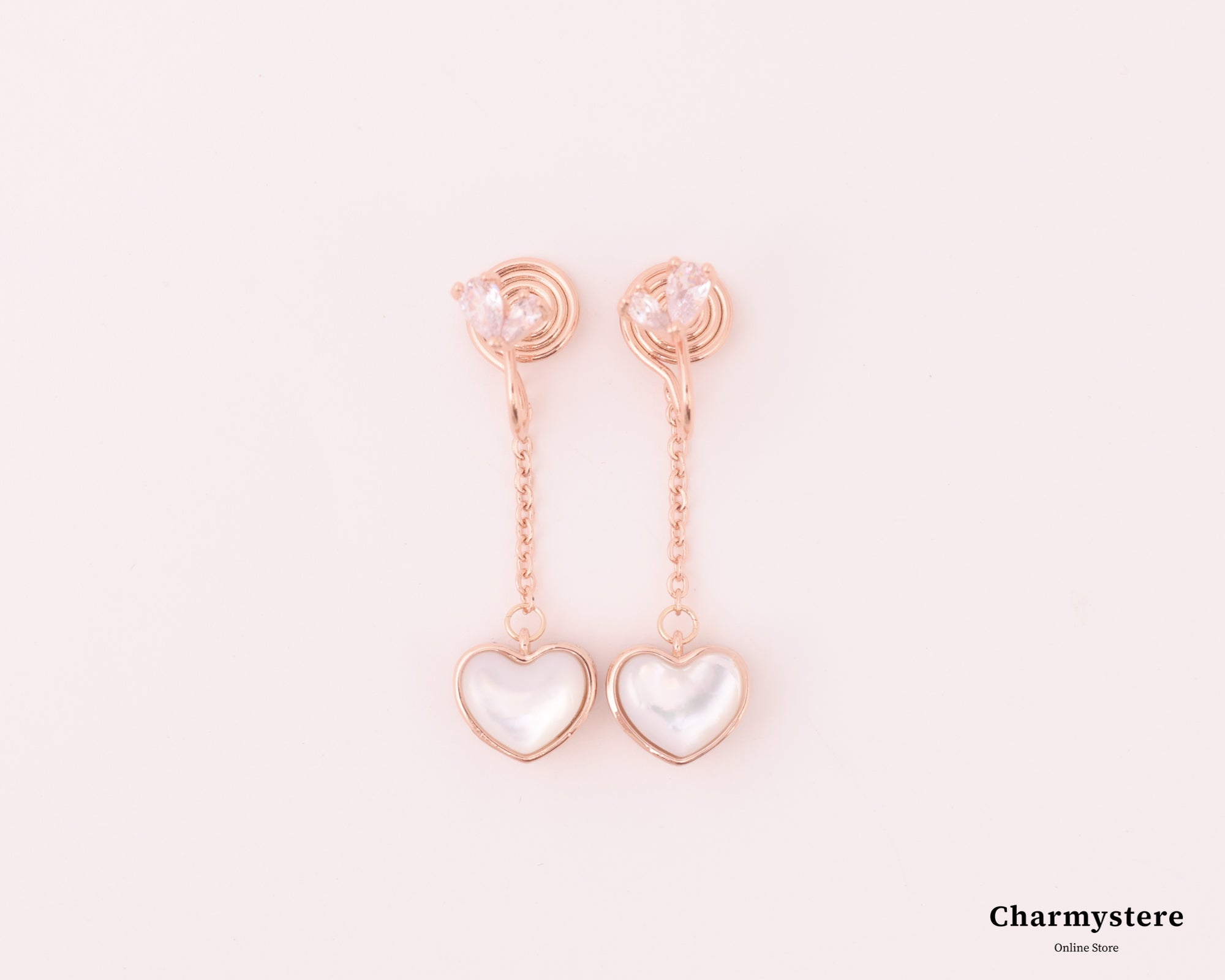 ハートチャームバックキャッチイヤリング