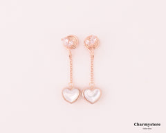 ハートチャームバックキャッチイヤリング