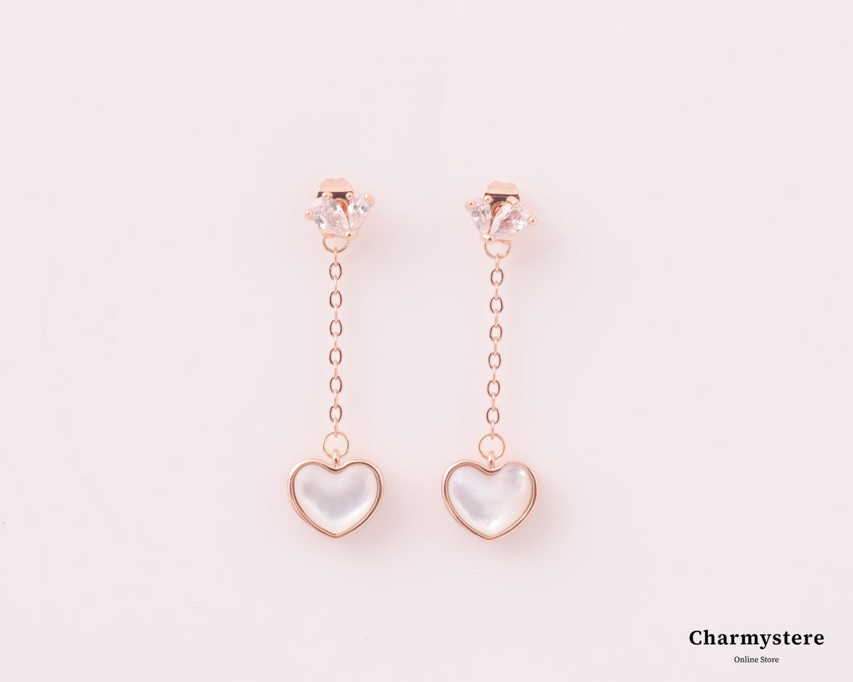 ハートチャームバックキャッチ3wayピアス｜Charmystere｜シャルム 