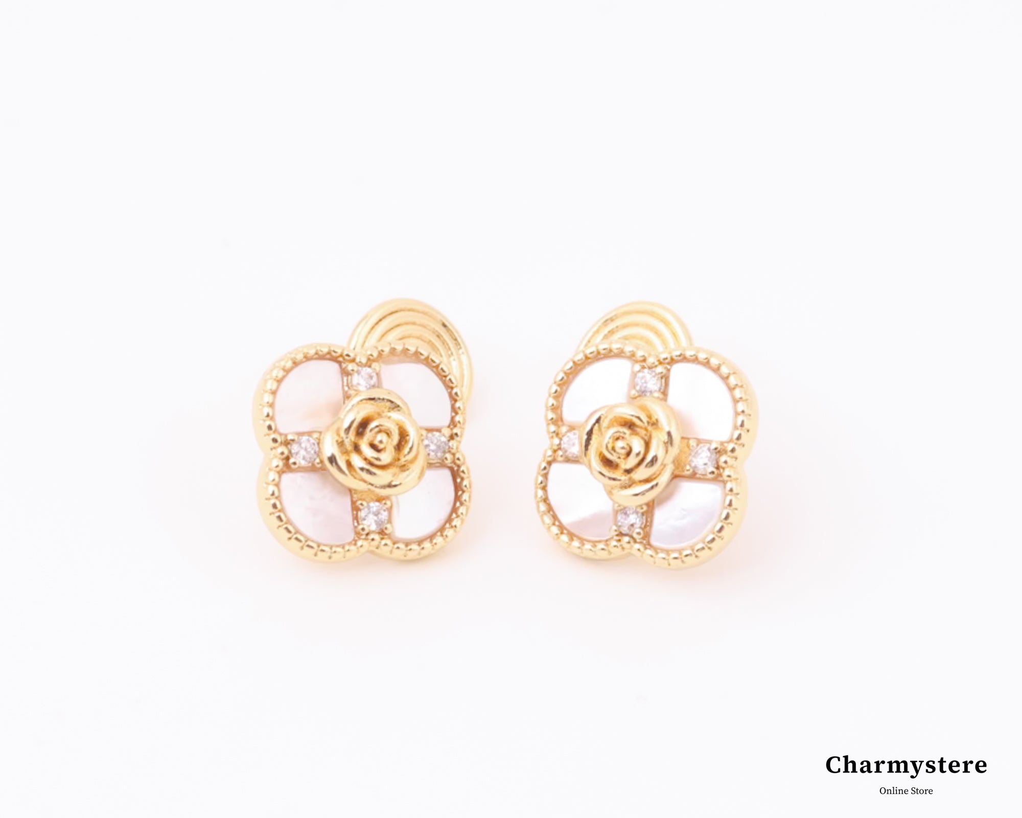 クローバーインローズイヤリング