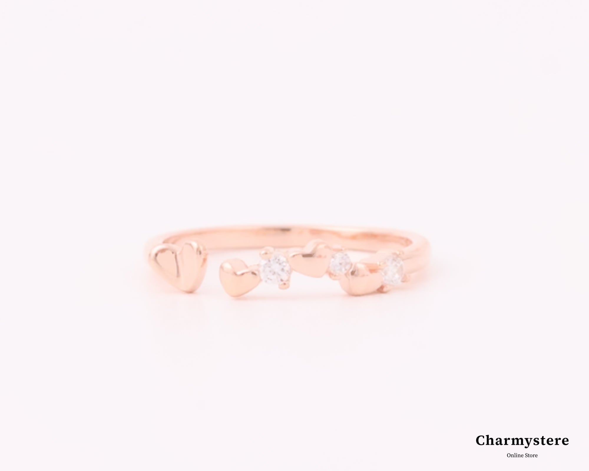 ハートオープンシンラインリング