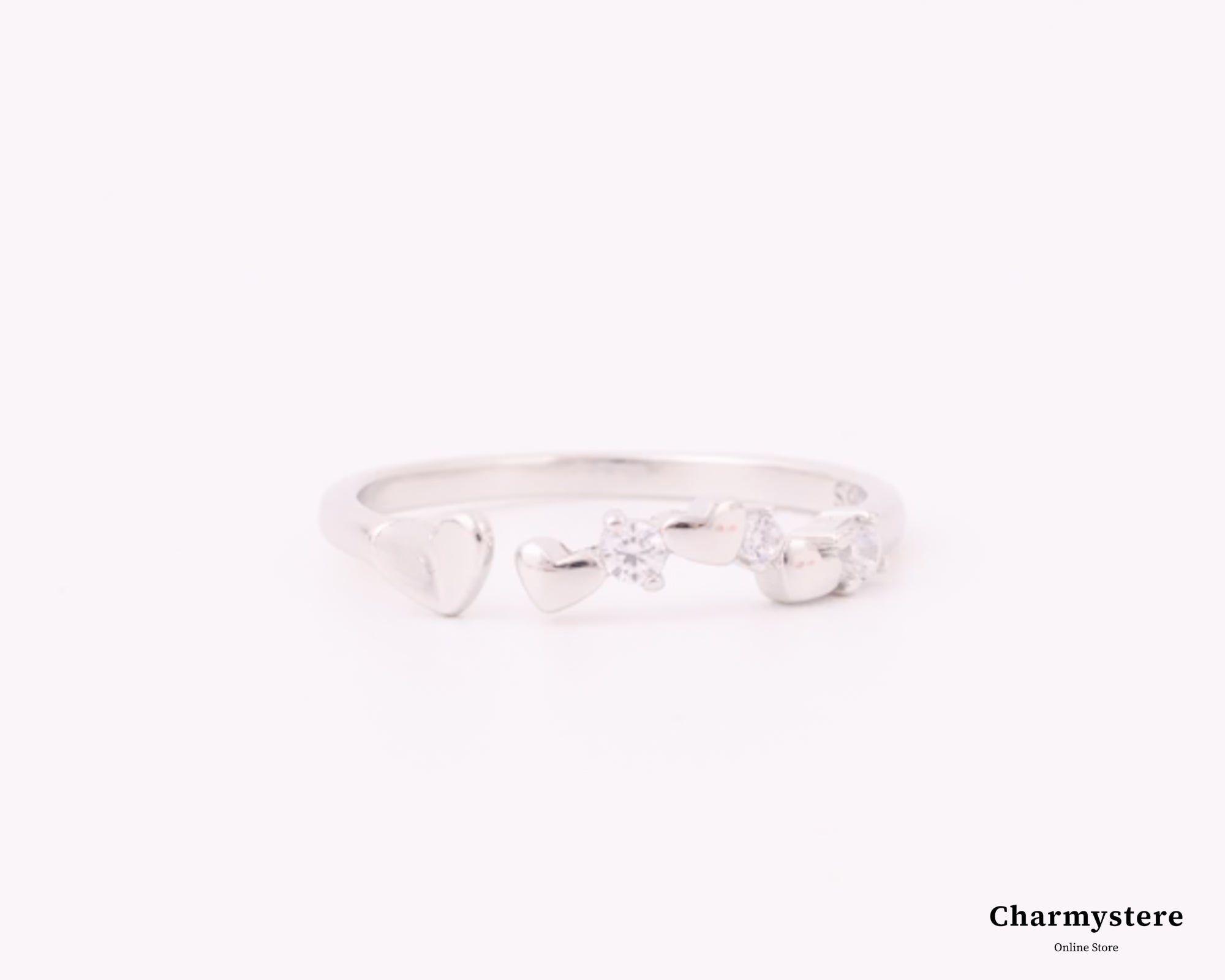 ハートオープンシンラインリング