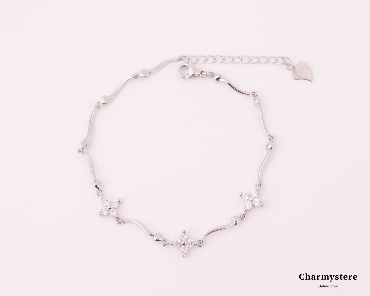 トゥインクルフラワーウェーブラインブレスレット｜Charmystere 