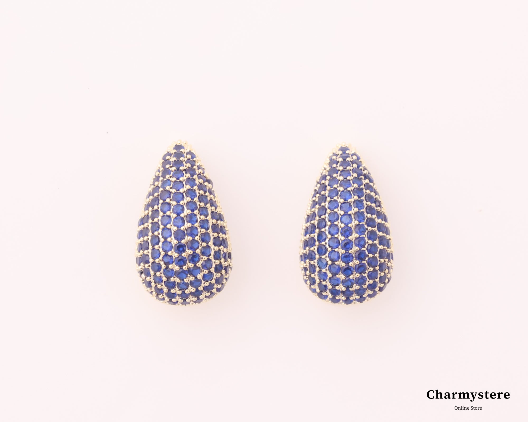 ブルーストーンドロップピアス