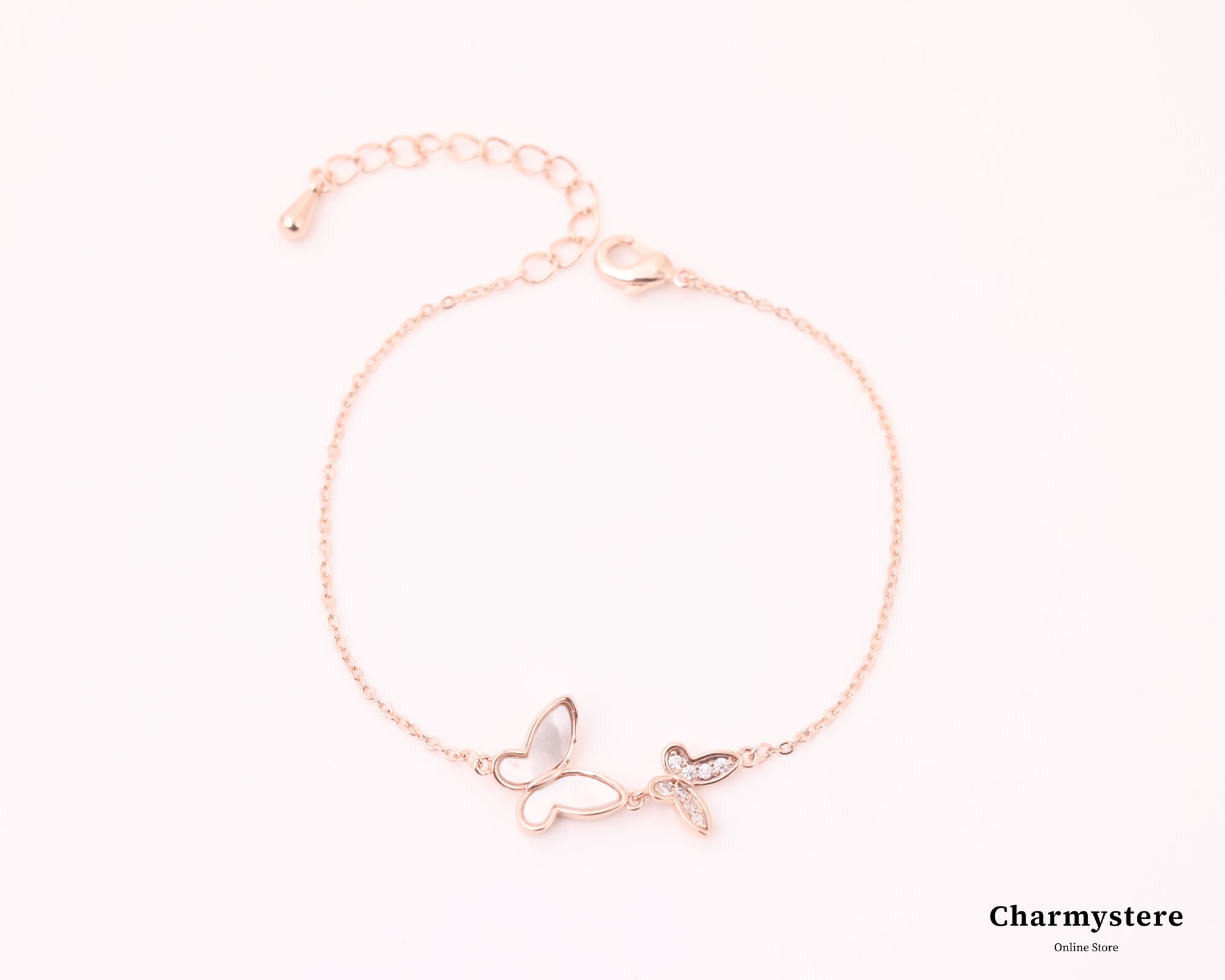 デュオバタフライシンチェーンブレスレット