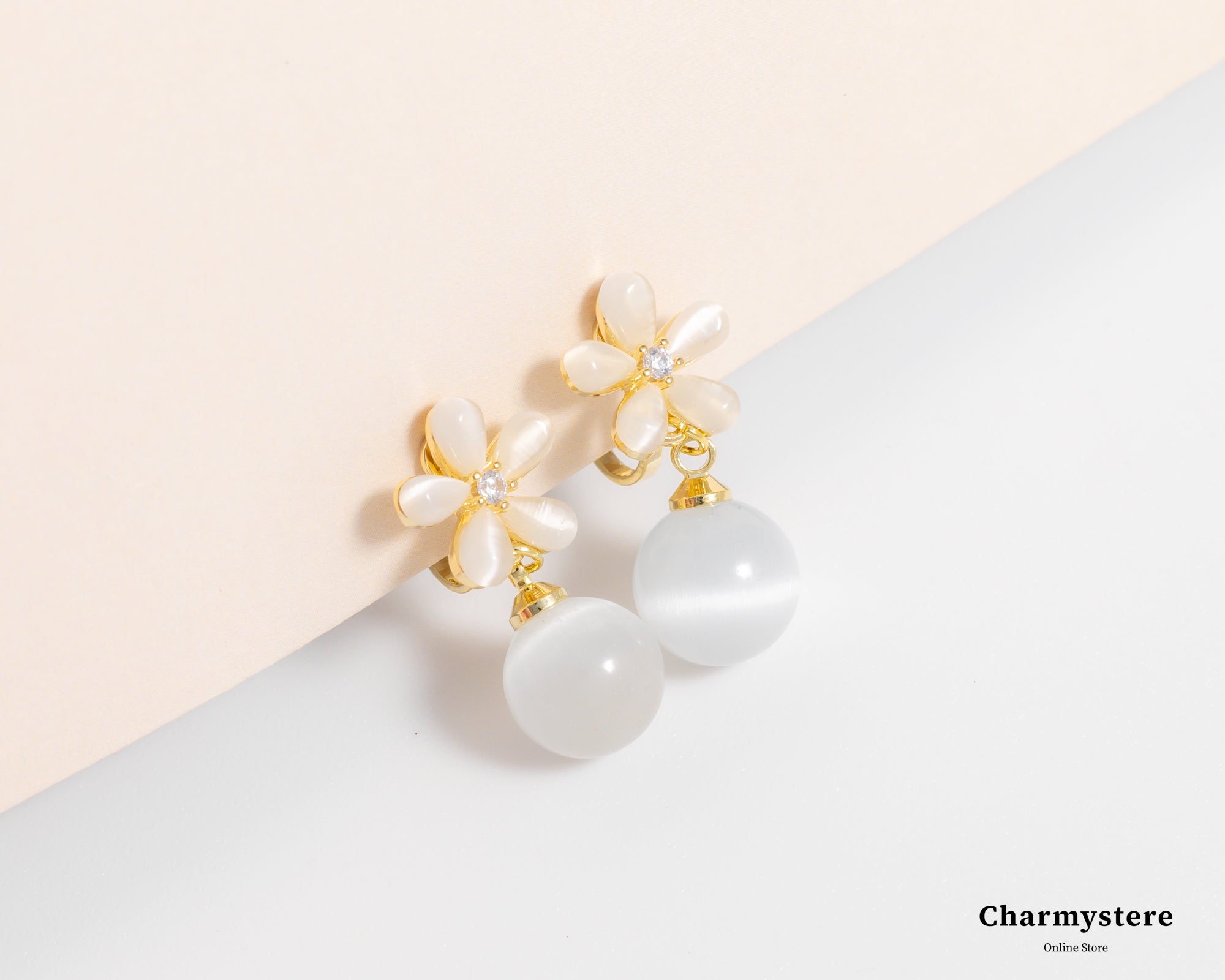 simple flower bonbon earrings
