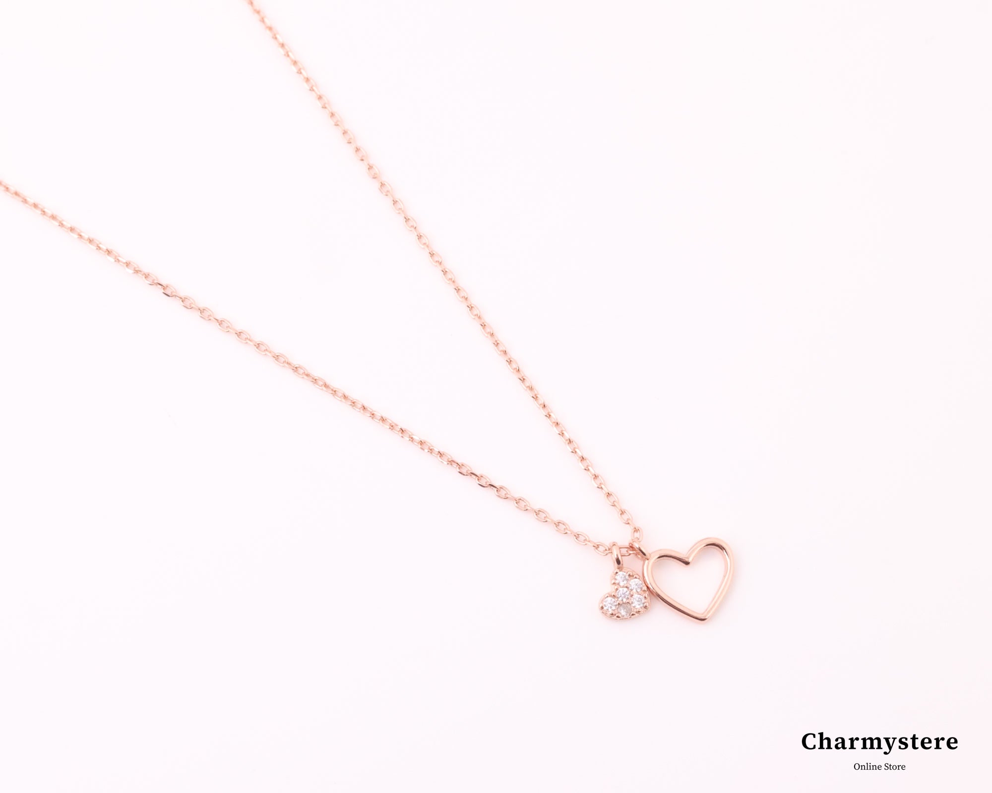 デュオハートシンプルネックレス