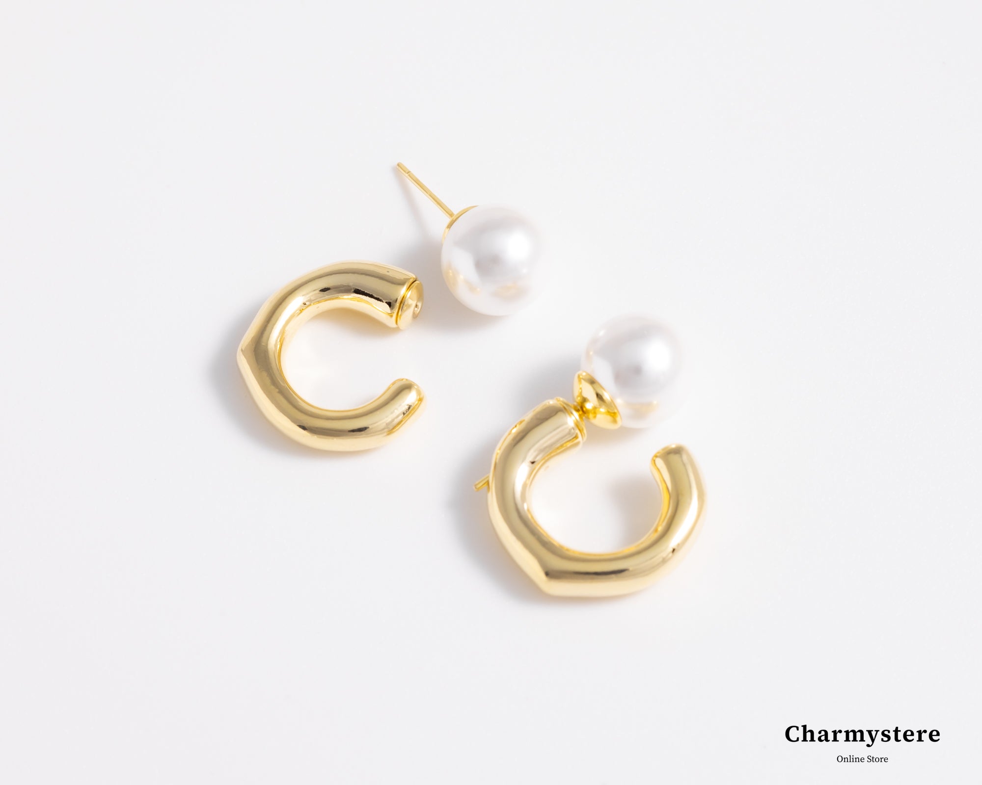 Pearl point C sand earrings