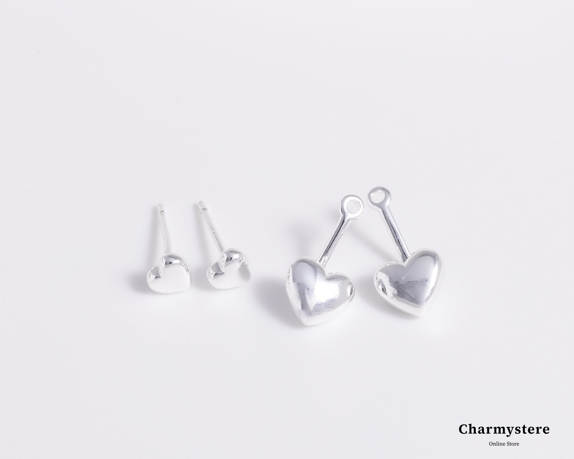 petite heart sand earrings