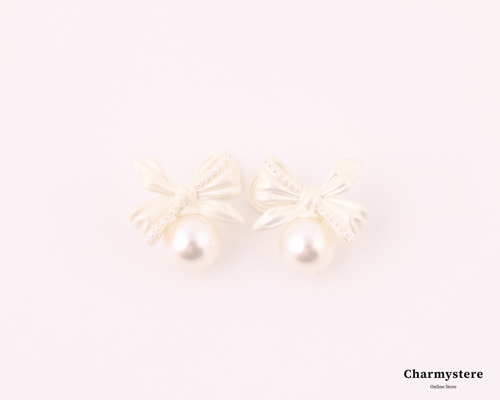 リボンパールクラッシーイヤリング