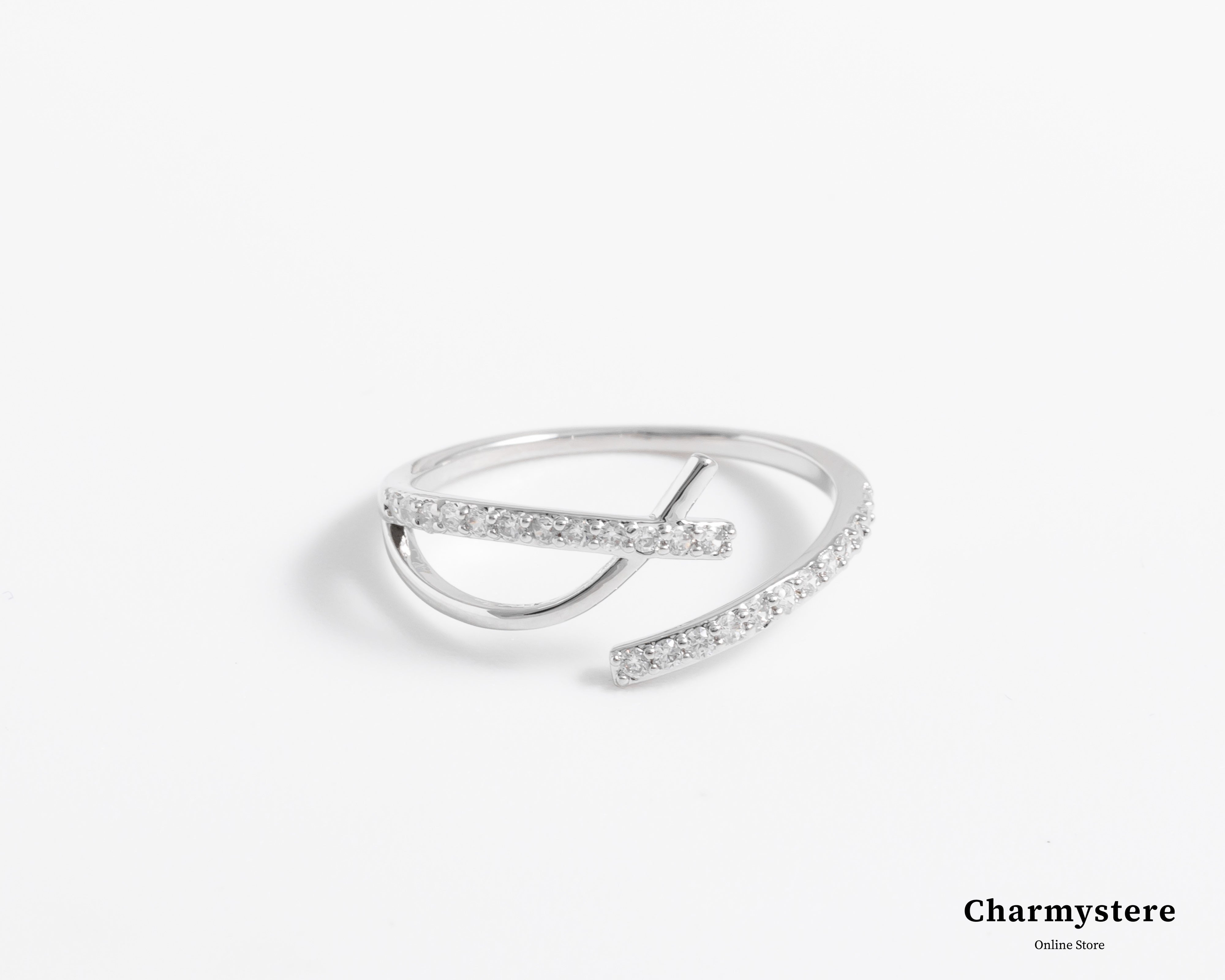cross elegant silver ring
