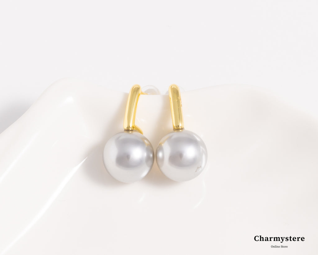 gray pearl earrings