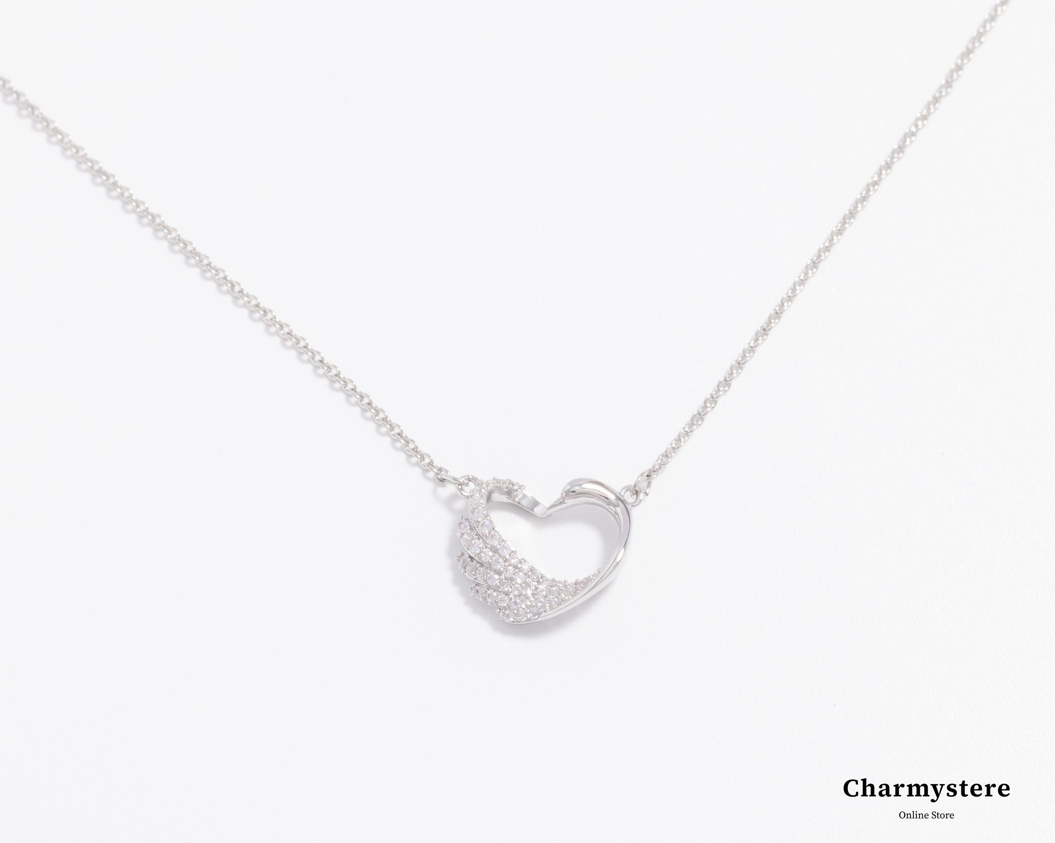 zircon heart necklace