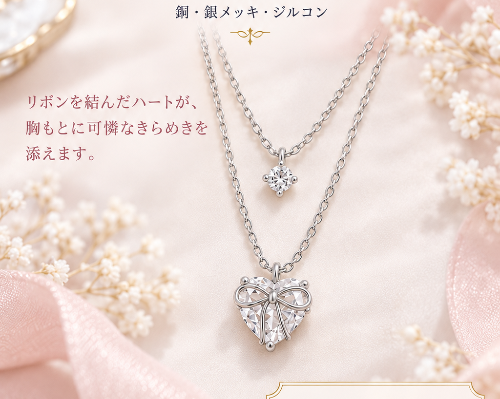 リュバンハートレイヤードネックレス