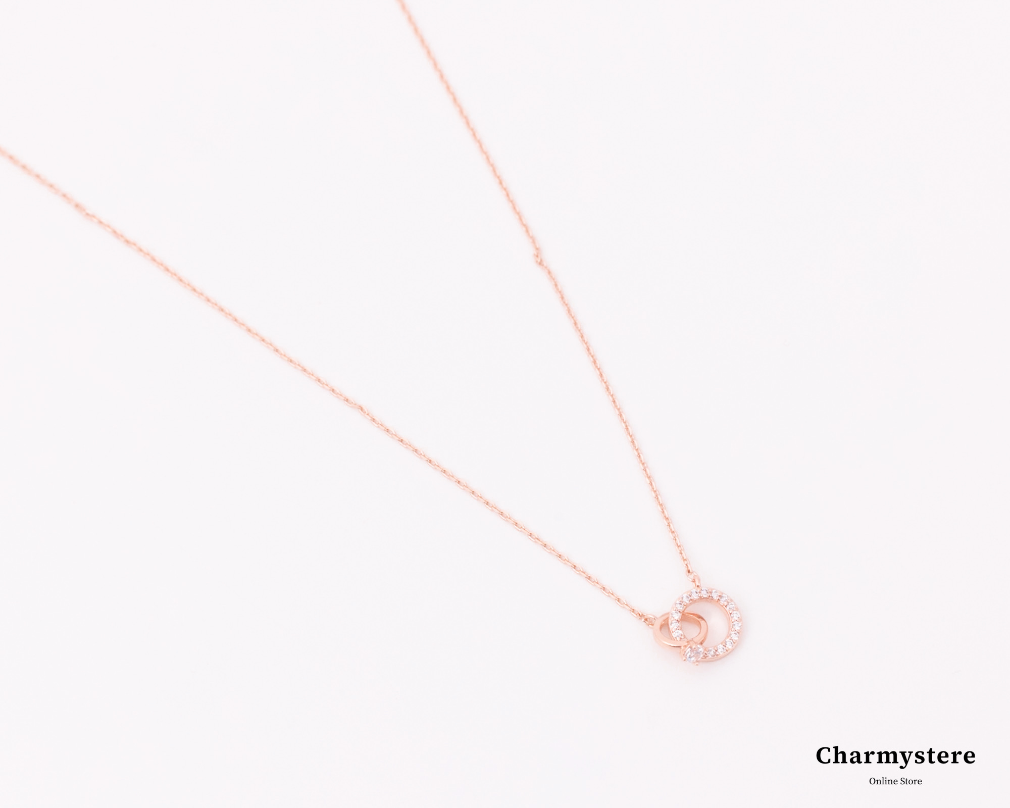 ダブルリングモチーフタイニーネックレス