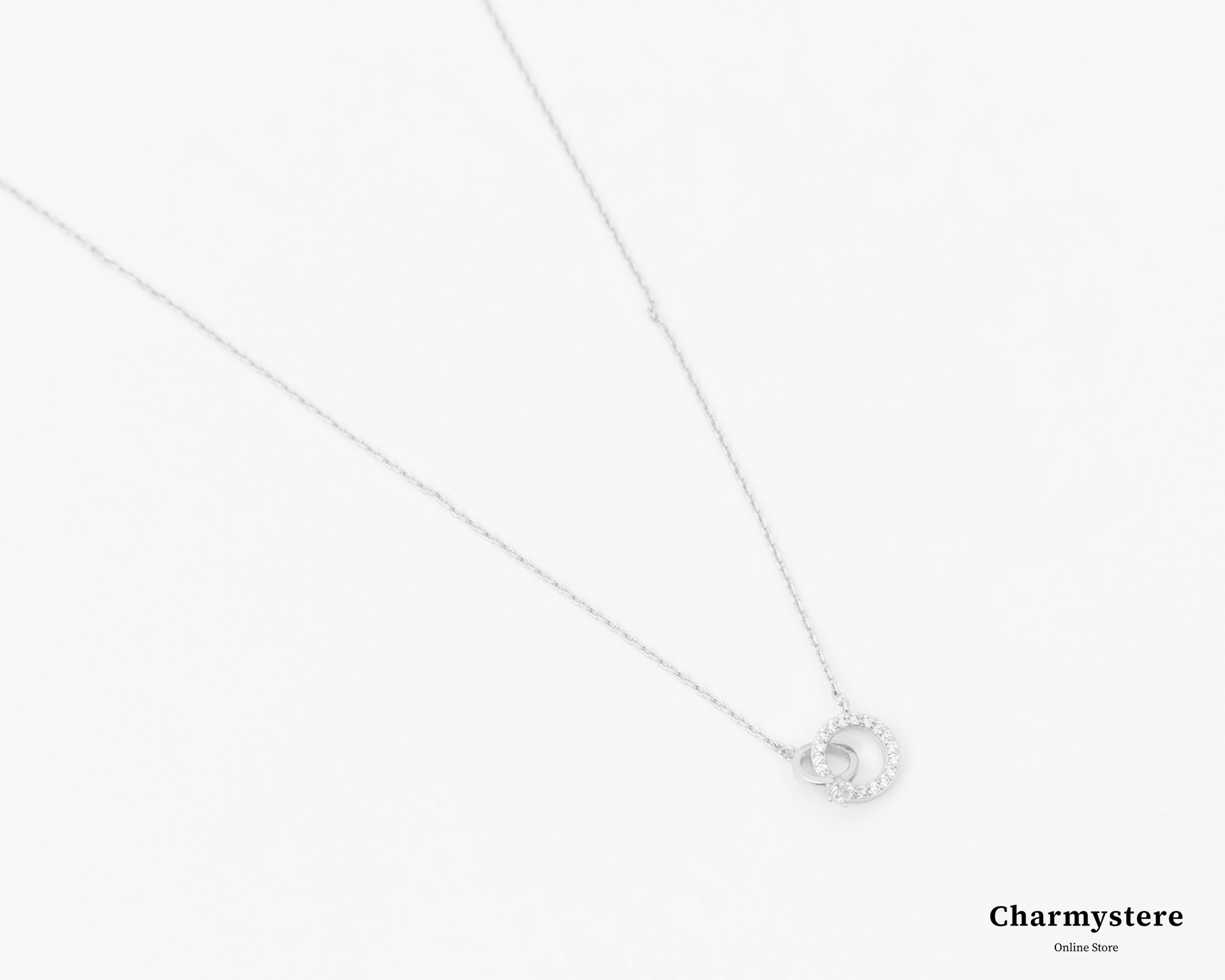 ダブルリングモチーフタイニーネックレス