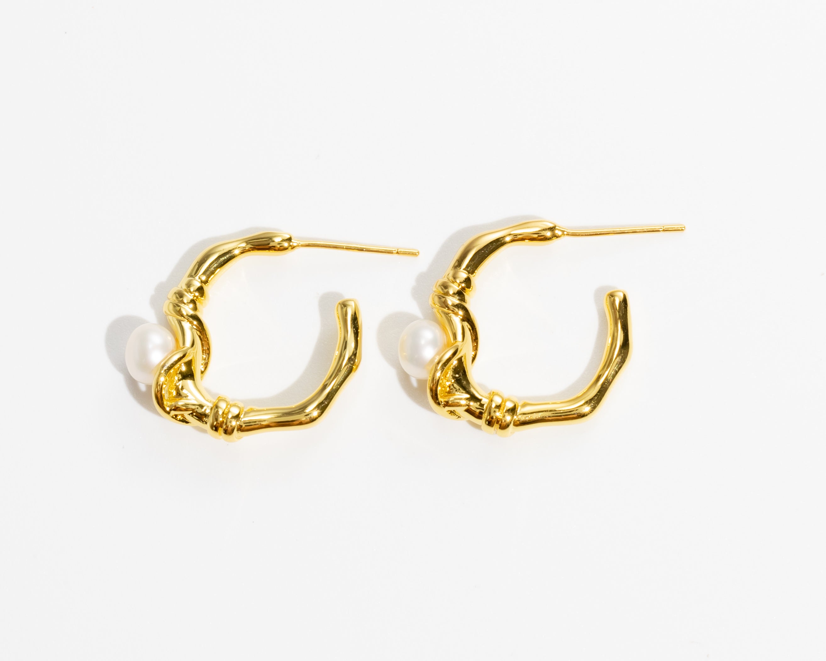 pearl top ring earrings