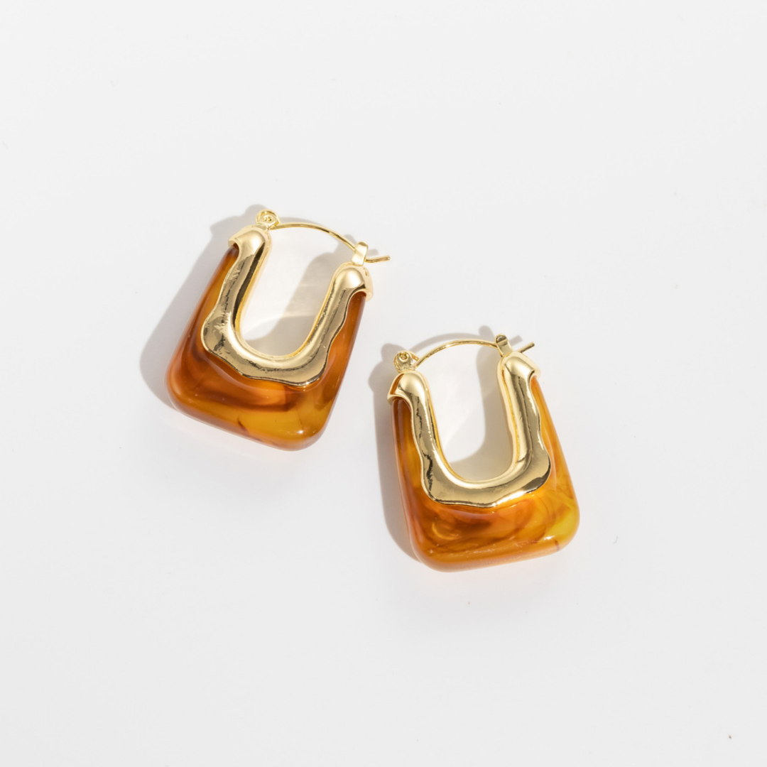 square marble earrings