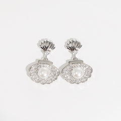 silver shell earrings