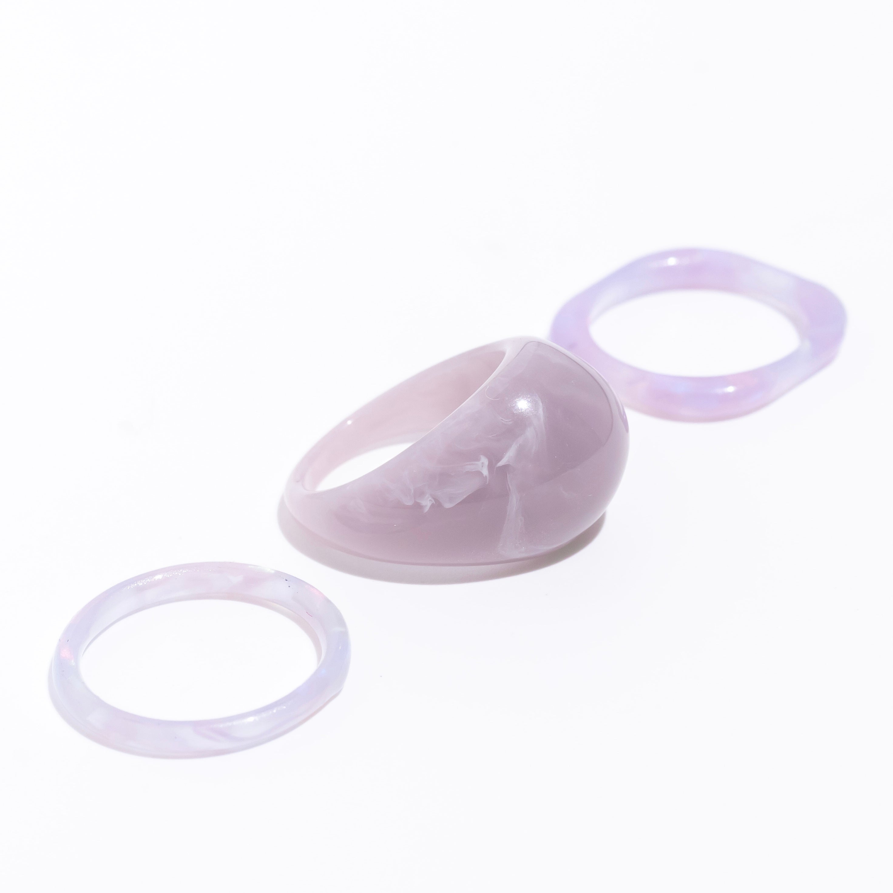 purple layered ring set